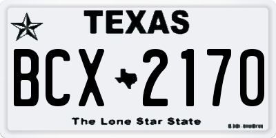 TX license plate BCX2170