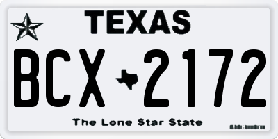 TX license plate BCX2172