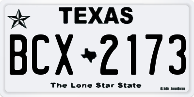 TX license plate BCX2173
