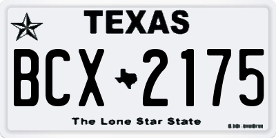 TX license plate BCX2175
