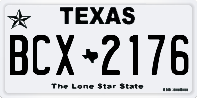 TX license plate BCX2176