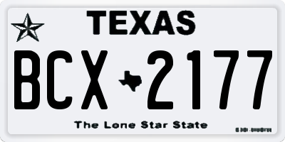TX license plate BCX2177