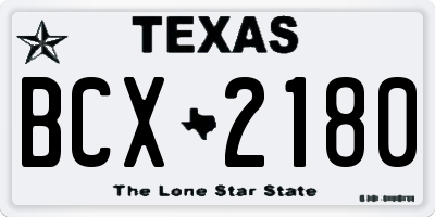 TX license plate BCX2180