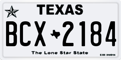 TX license plate BCX2184