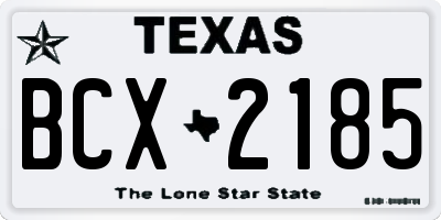 TX license plate BCX2185
