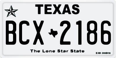 TX license plate BCX2186