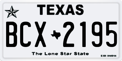 TX license plate BCX2195