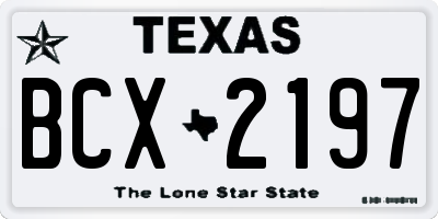 TX license plate BCX2197