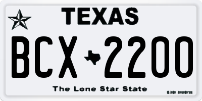 TX license plate BCX2200