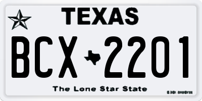TX license plate BCX2201