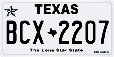 TX license plate BCX2207