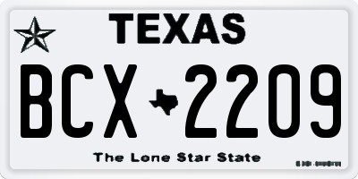 TX license plate BCX2209