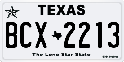TX license plate BCX2213