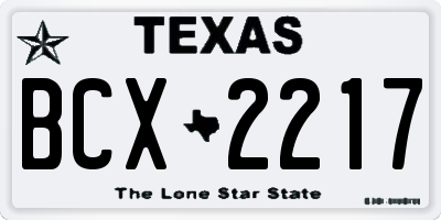 TX license plate BCX2217