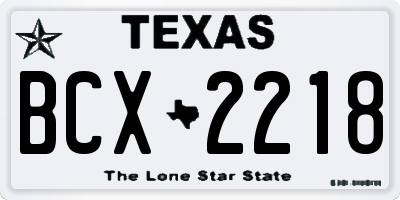 TX license plate BCX2218