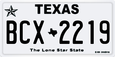 TX license plate BCX2219