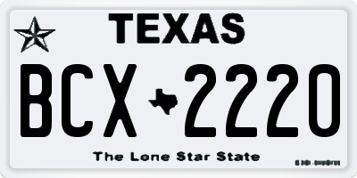 TX license plate BCX2220