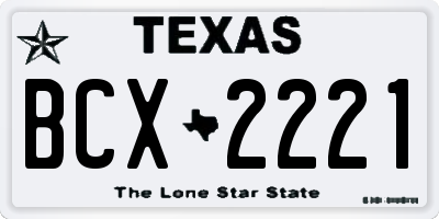 TX license plate BCX2221
