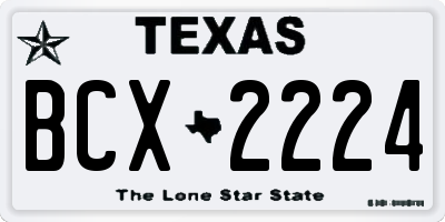 TX license plate BCX2224