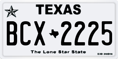 TX license plate BCX2225