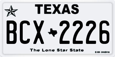 TX license plate BCX2226