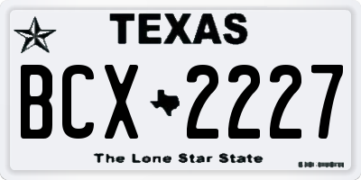 TX license plate BCX2227