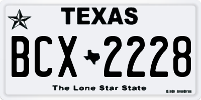 TX license plate BCX2228