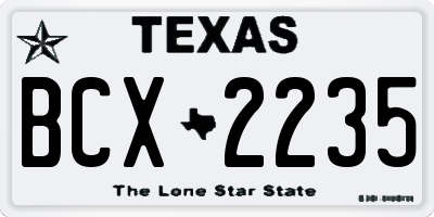 TX license plate BCX2235