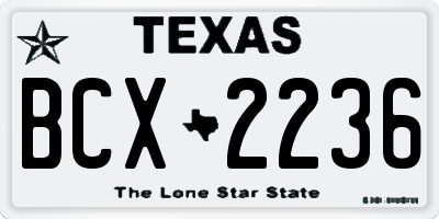 TX license plate BCX2236