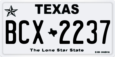 TX license plate BCX2237