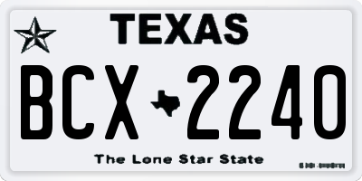 TX license plate BCX2240