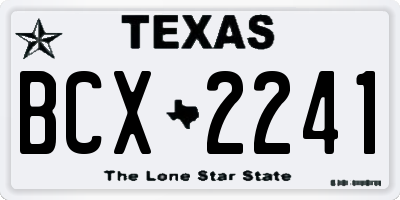 TX license plate BCX2241