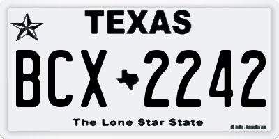 TX license plate BCX2242