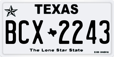 TX license plate BCX2243