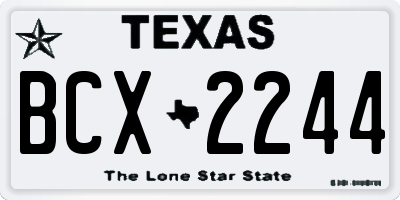 TX license plate BCX2244