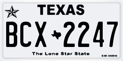 TX license plate BCX2247