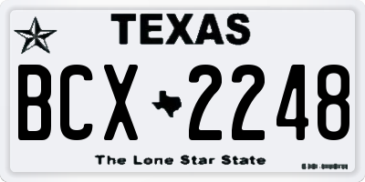 TX license plate BCX2248