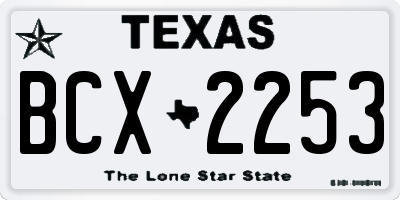 TX license plate BCX2253