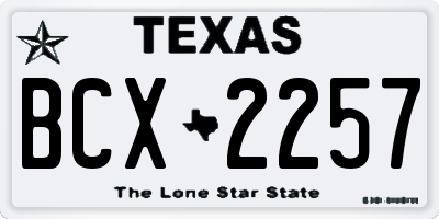 TX license plate BCX2257