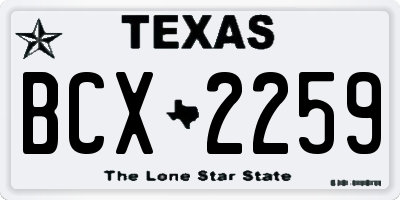 TX license plate BCX2259