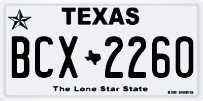 TX license plate BCX2260
