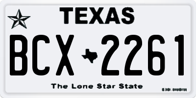 TX license plate BCX2261