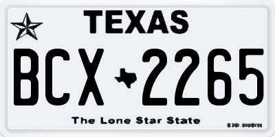 TX license plate BCX2265