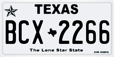 TX license plate BCX2266