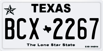 TX license plate BCX2267