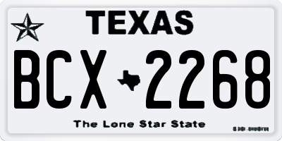 TX license plate BCX2268