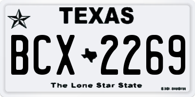 TX license plate BCX2269