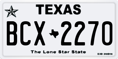 TX license plate BCX2270
