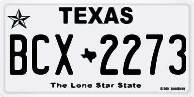 TX license plate BCX2273