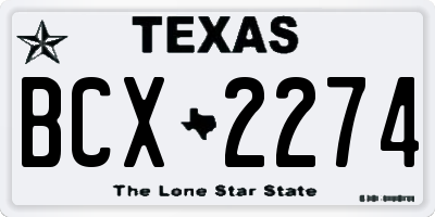 TX license plate BCX2274